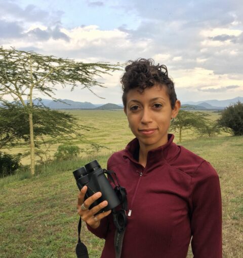 Christine Wilkinson at her field site near Nakuru, Kenya. Photo credit: Jessica Ortiz